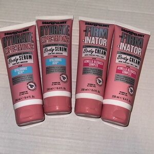 Soap and Glory set of 4- 2 body serums and 2 body creams
